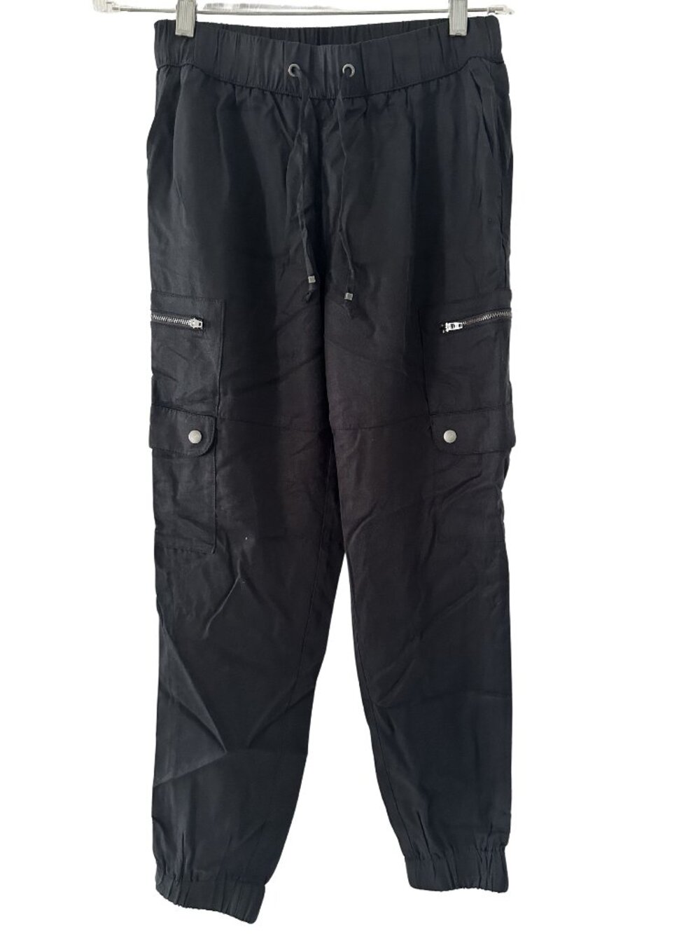 Banana Republic TENCEL Lyocell Cargo Jogger Pants Black NWT Size XS Tall Petite
